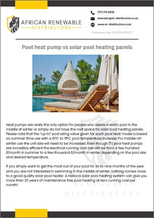 African Renewable Distributors - ARD - Pool Heat Pump vs Solar Pool Panels - Thumbnail